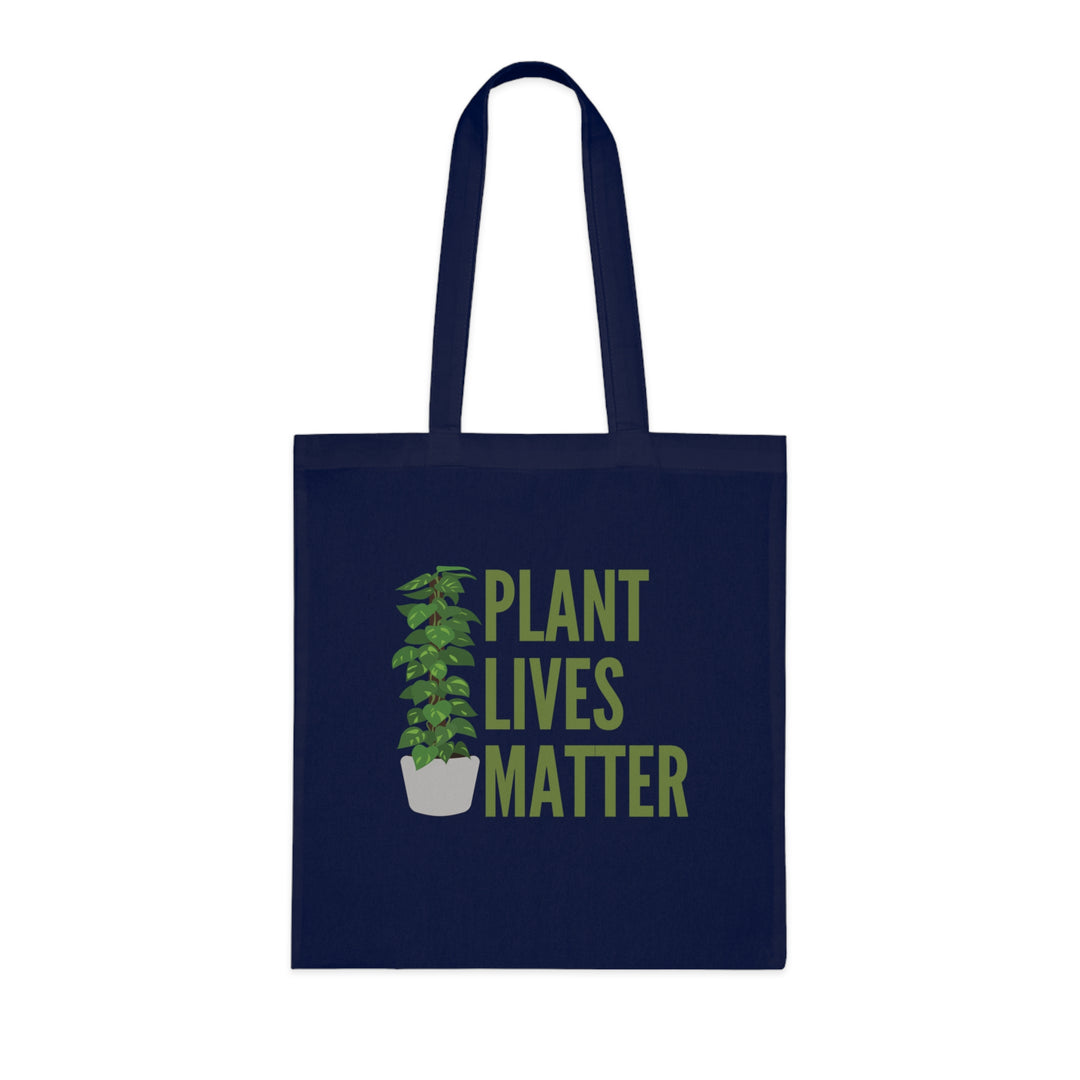 Plant Tote Bag - PLANT LIVES MATTER Graphic Bags Printify One size Navy Blue