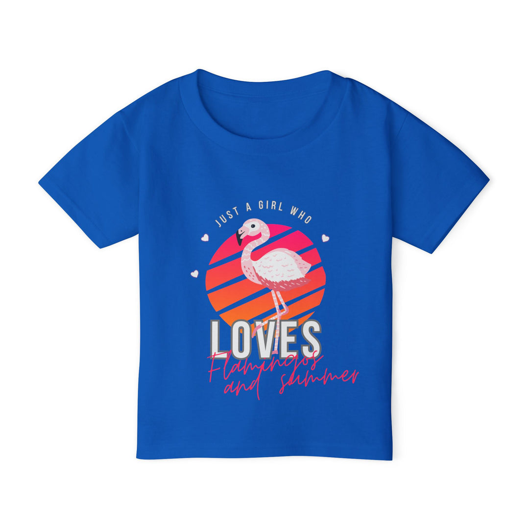 Summer Toddler T-shirt - Just a Girl Who Loves Flamingos Kids clothes Printify Royal 2T