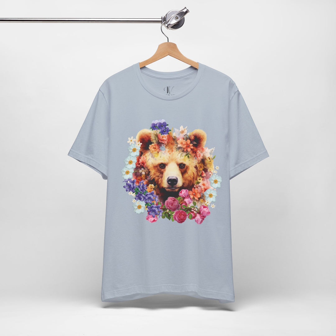 Bear Face Nature Tee T-Shirt Printify Light Blue S