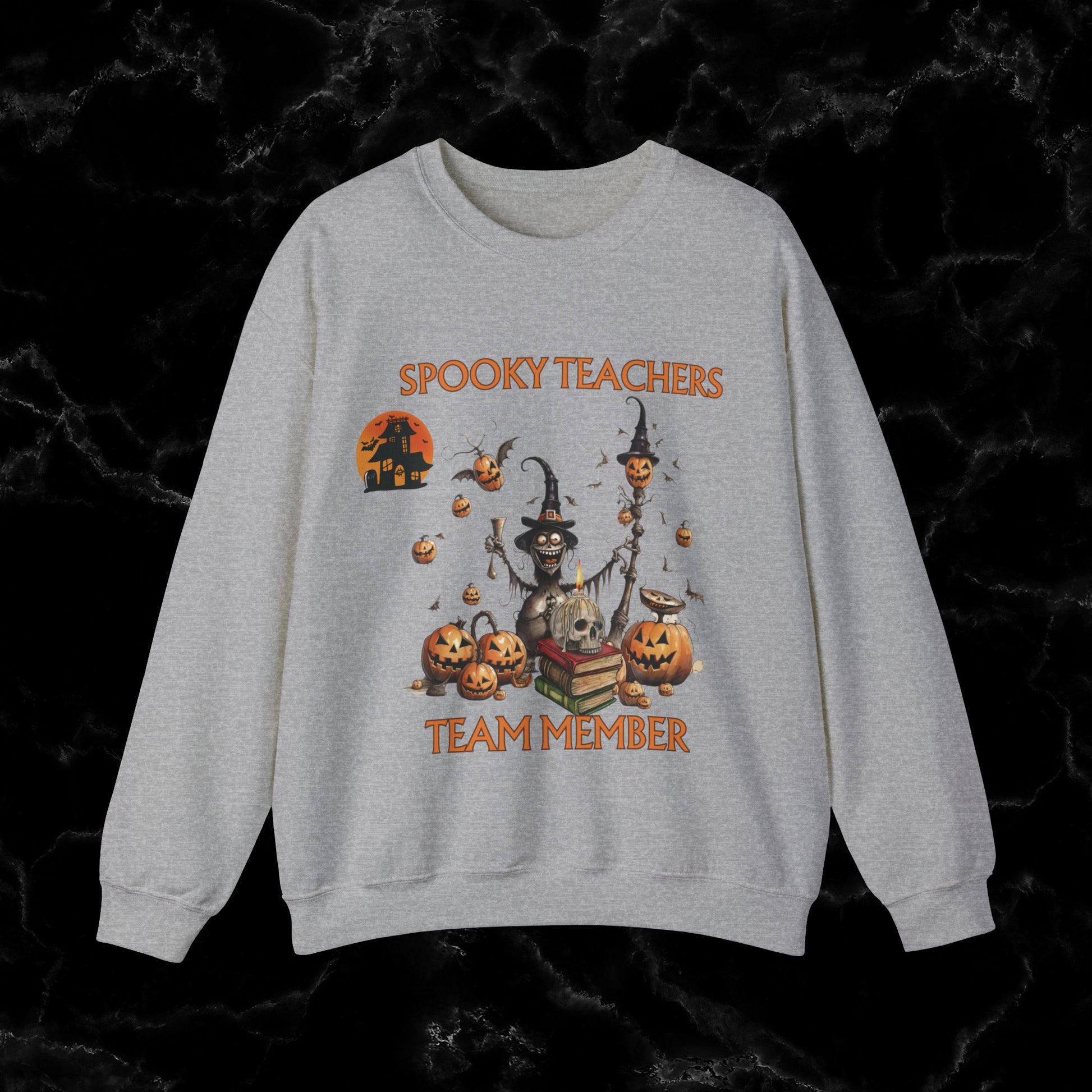 Spooky Teachers Sweatshirt - Embrace Feral Halloween Fun with this Halloween Spooky Sweatshirt for a Hauntingly Stylish Look Sweatshirt S Sport Grey 