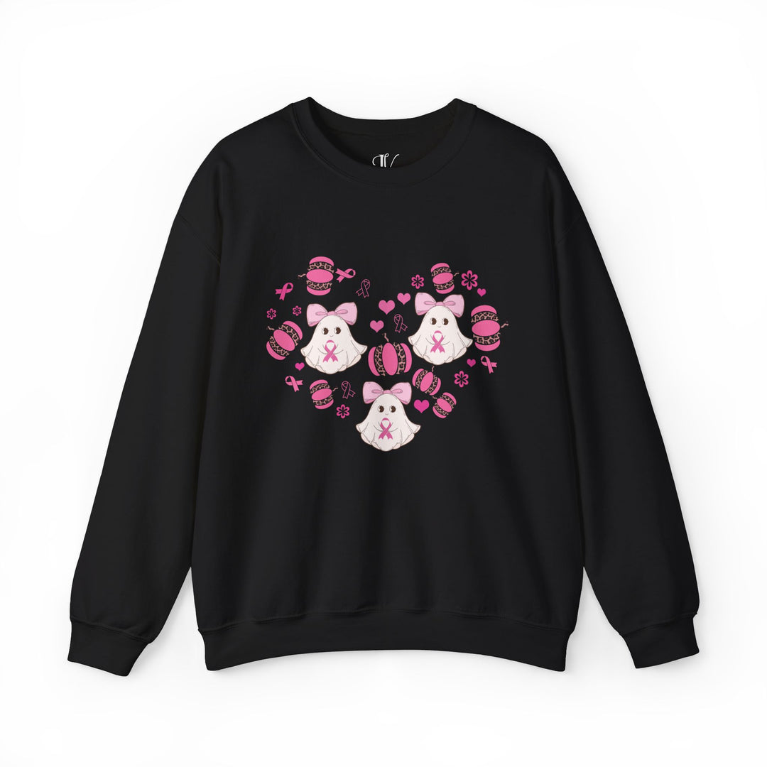 Ghosts and Pumpkins Breast Cancer Support Sweatshirt