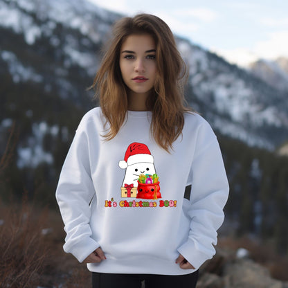 Christmas Ghost Sweatshirt | Spooky Holiday Apparel with 'It's Christmas Boo' Sweatshirt   