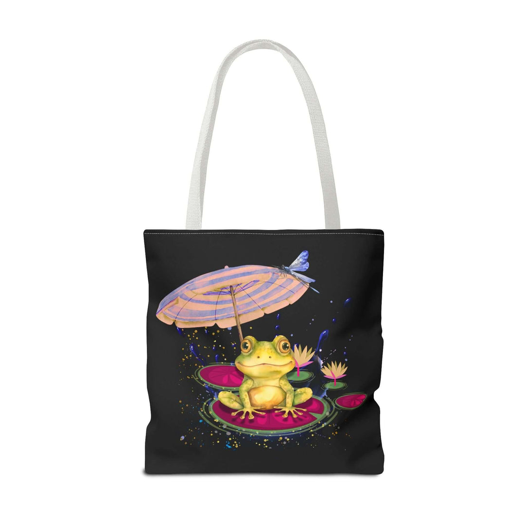 Whimsical Dreamy Frog Tote Bag Bags Printify 18" × 18'' White