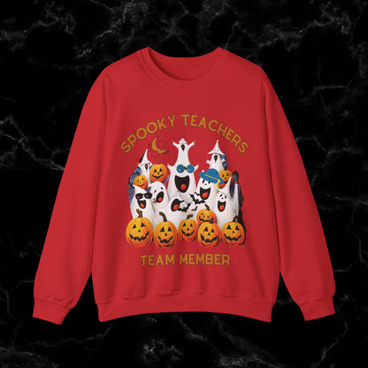 Spooky Teachers Sweatshirt | Feral Halloween | Halloween Fun | Halloween Spooky Sweatshirt - Get into the Halloween Spirit with Fun and Feral Style in this Spooky Sweatshirt for Teachers Sweatshirt S Red 