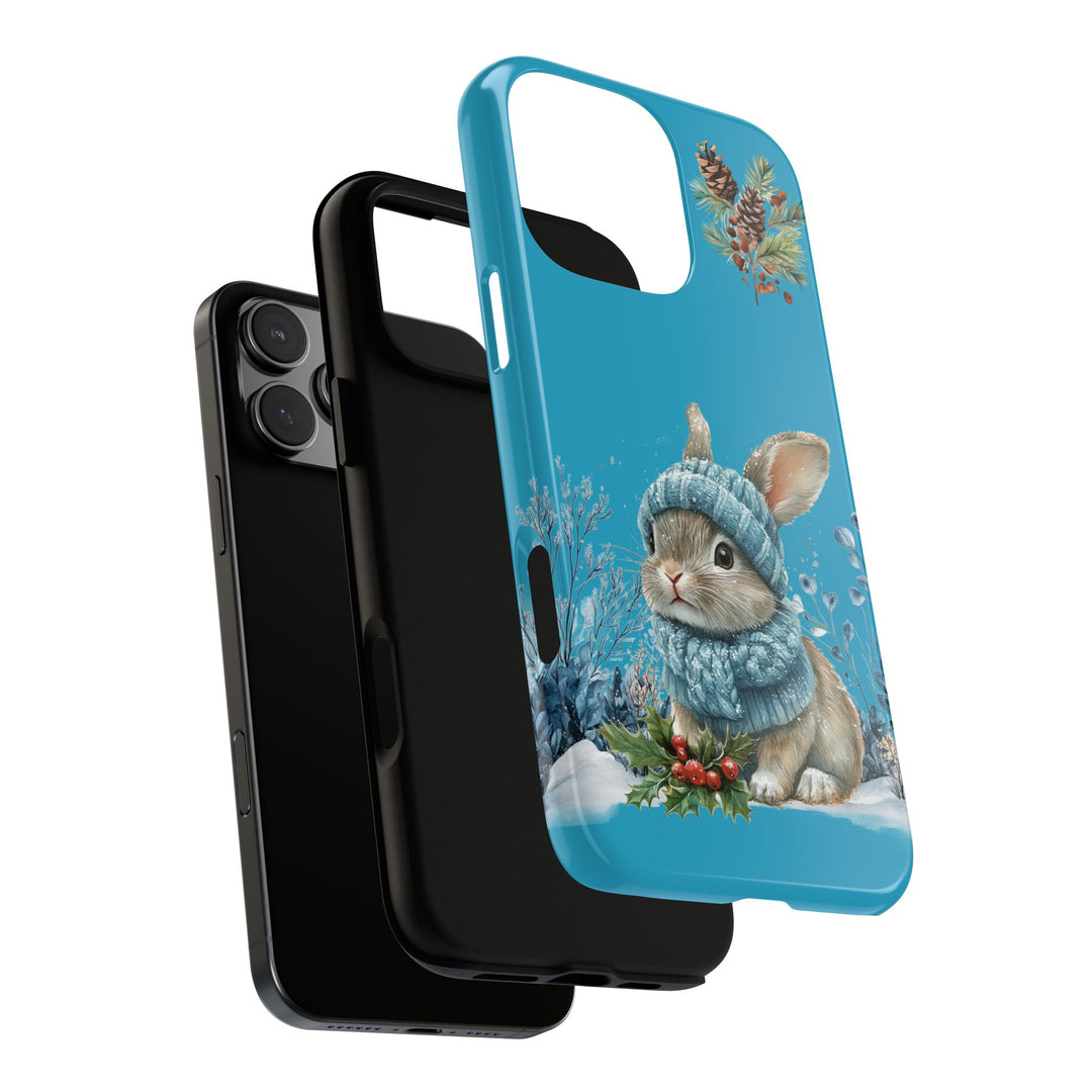 Phone Case - Winter Bunny with Hat and Scarf Phone Case Printify