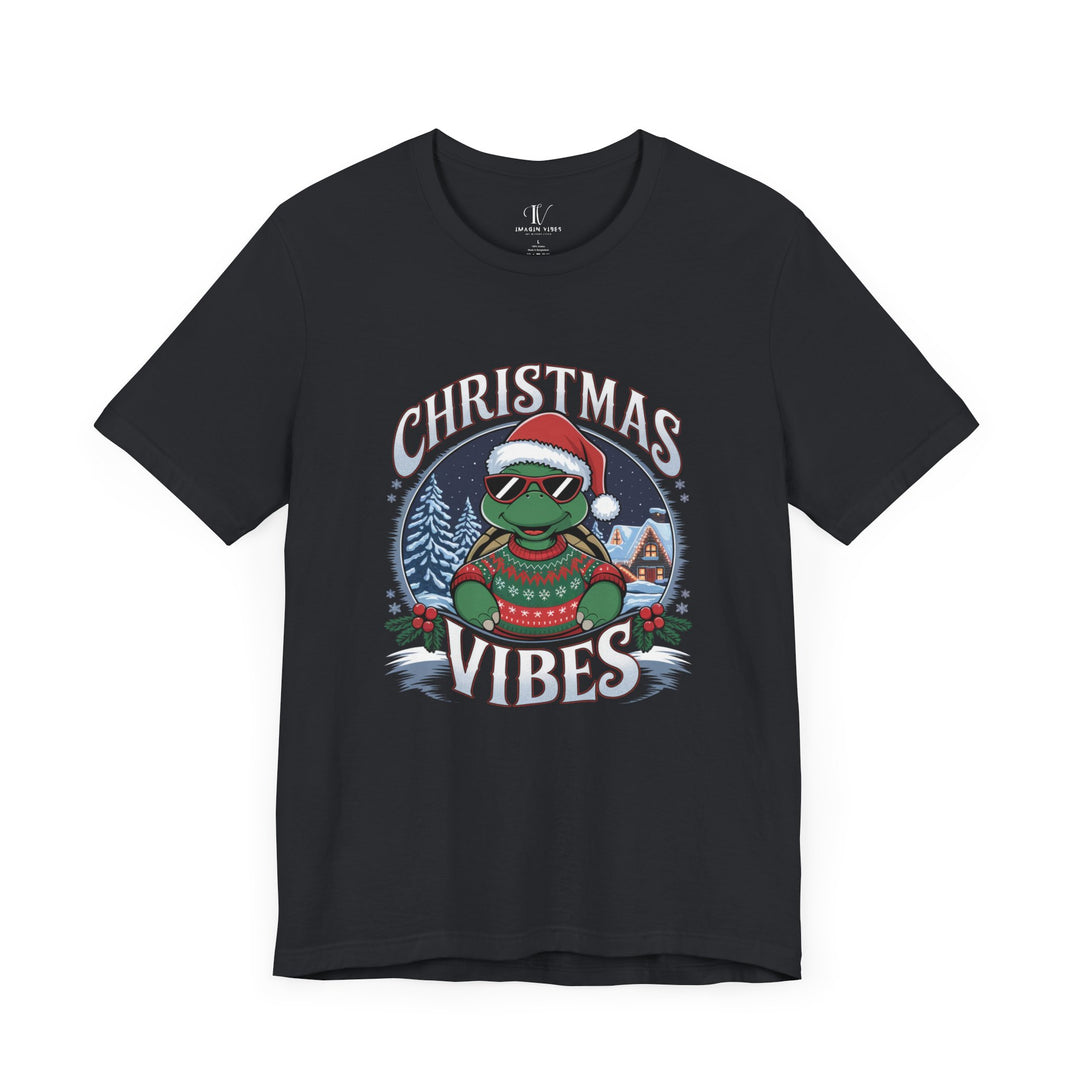 Christmas Vibes Unisex Tee - Festive Holiday Turtle