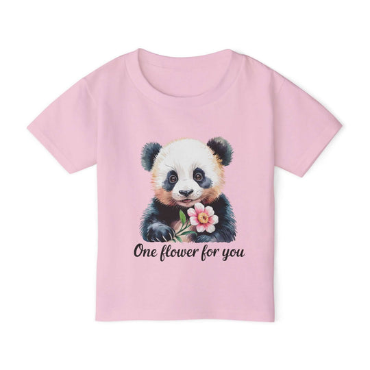 Panda Toddler T-shirt with 'One flower for you' Kids clothes Printify Light Pink 2T