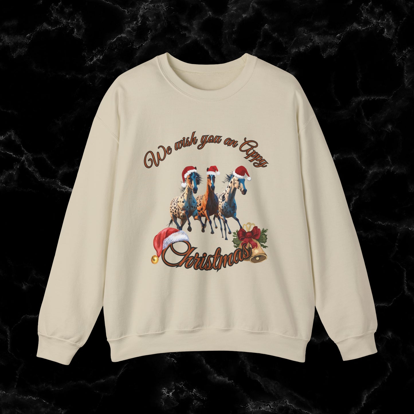 Appaloosa USA Sweatshirt - We Wish You An Appy Christmas - Cozy Equine Holiday Sweater for Horse Lovers!