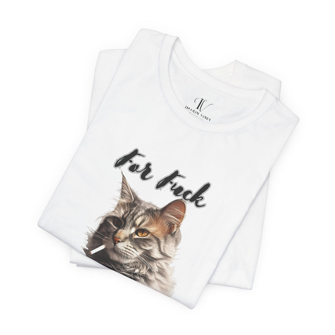 Cat Graphic Tee - Unisex Jersey Short Sleeve Tee with 'For F*ck Sake' Phrase T-Shirt Printify