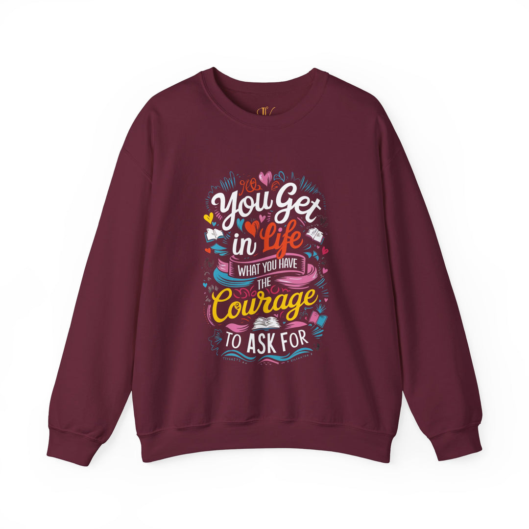 Motivational Quote Crewneck Sweatshirt Sweatshirt Printify S Maroon