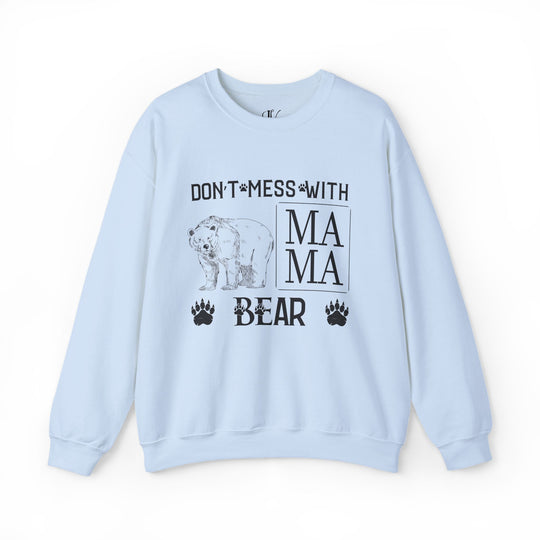 Mama Bear Crewneck Sweatshirt Sweatshirt Printify S Light Blue