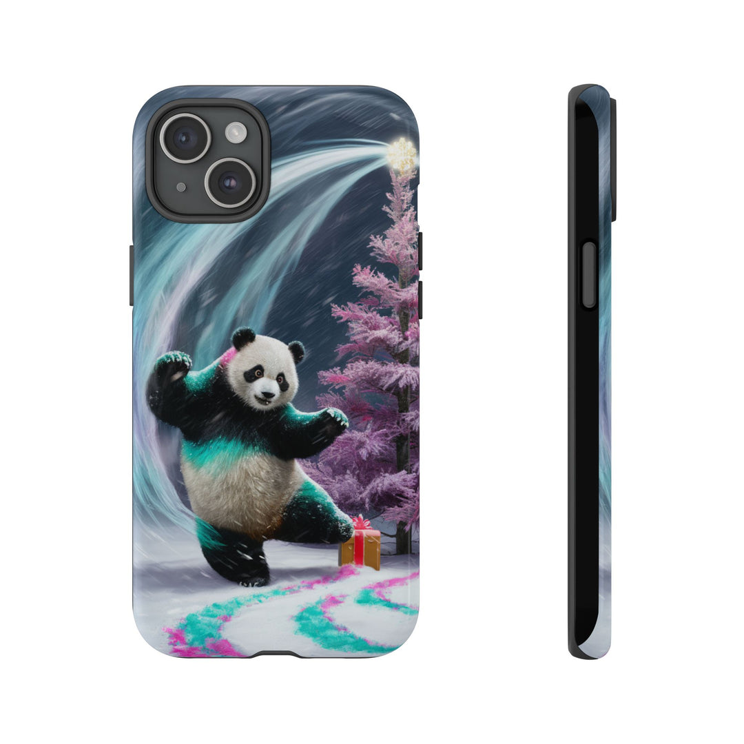 Christmas Panda Tough Case Phone Case Printify iPhone 15 Plus Glossy