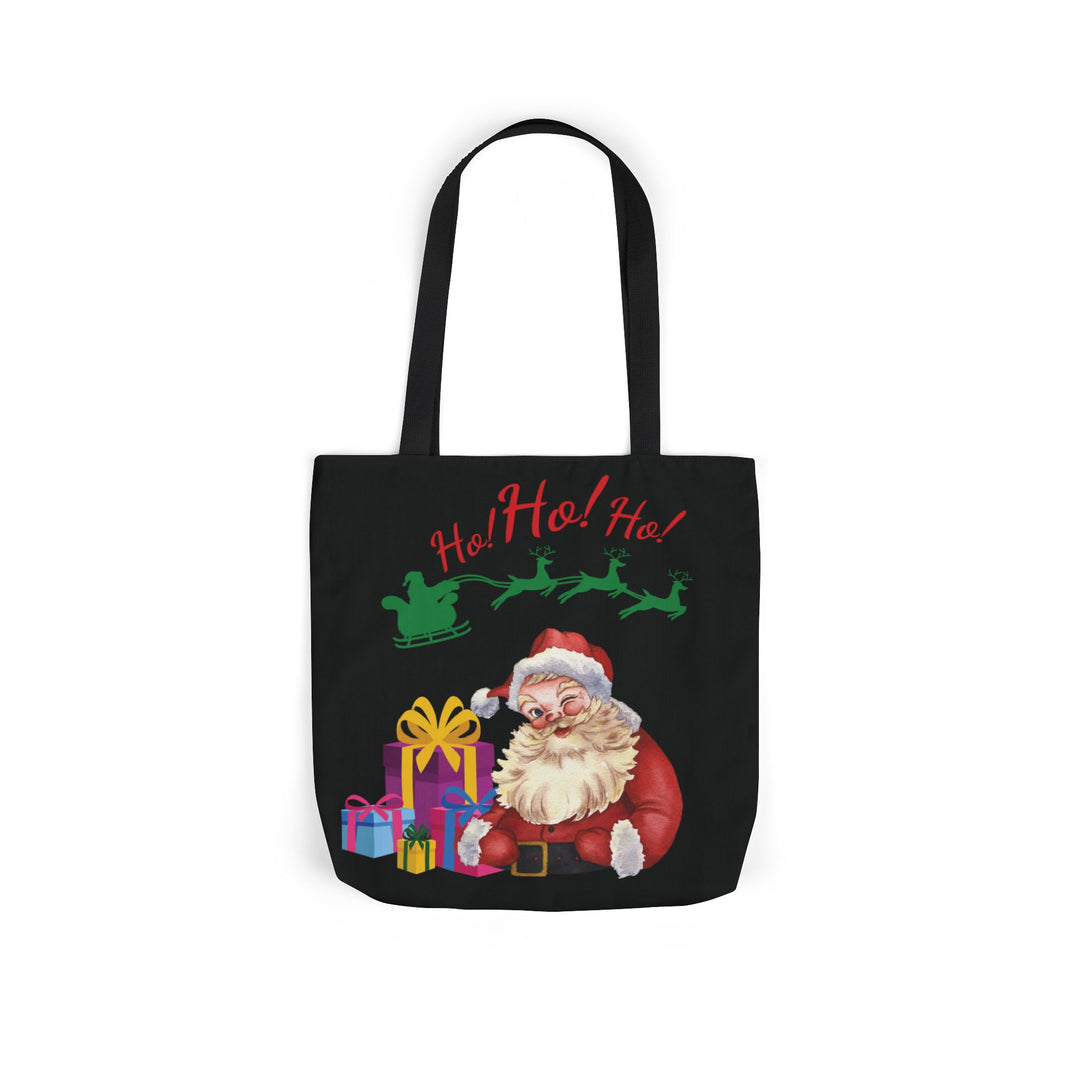 Canvas Tote Bag Santa Claus Ho Ho Ho Christmas Accessories Printify 16" × 16'' Black