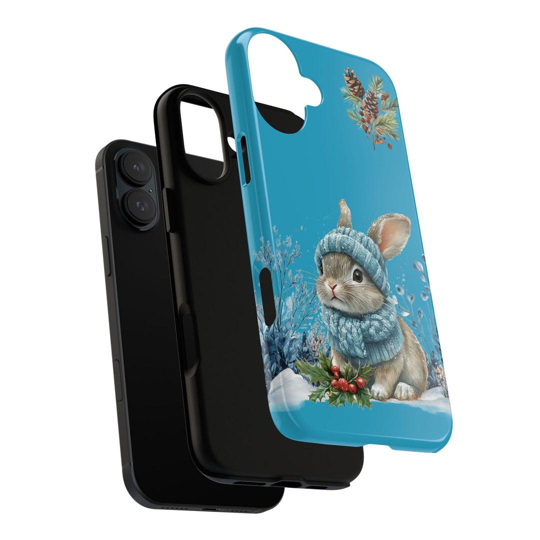 Phone Case - Winter Bunny with Hat and Scarf Phone Case Printify