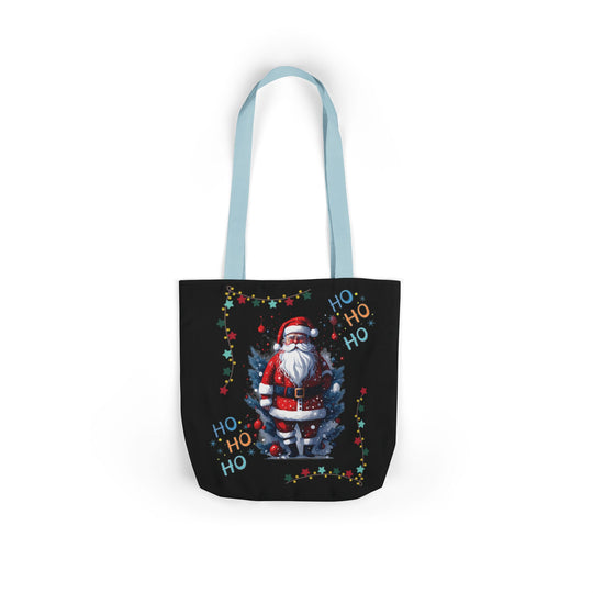 Ho Ho Ho Santa Claus Canvas Tote Bag Accessories Printify 13" × 13'' Light blue