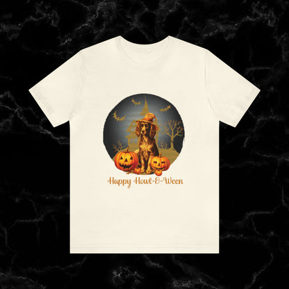 Irish Setter Happy Howl-o-ween T-Shirt | Halloween Irish Setter - Irish Setter Gift T-Shirt Natural XS 
