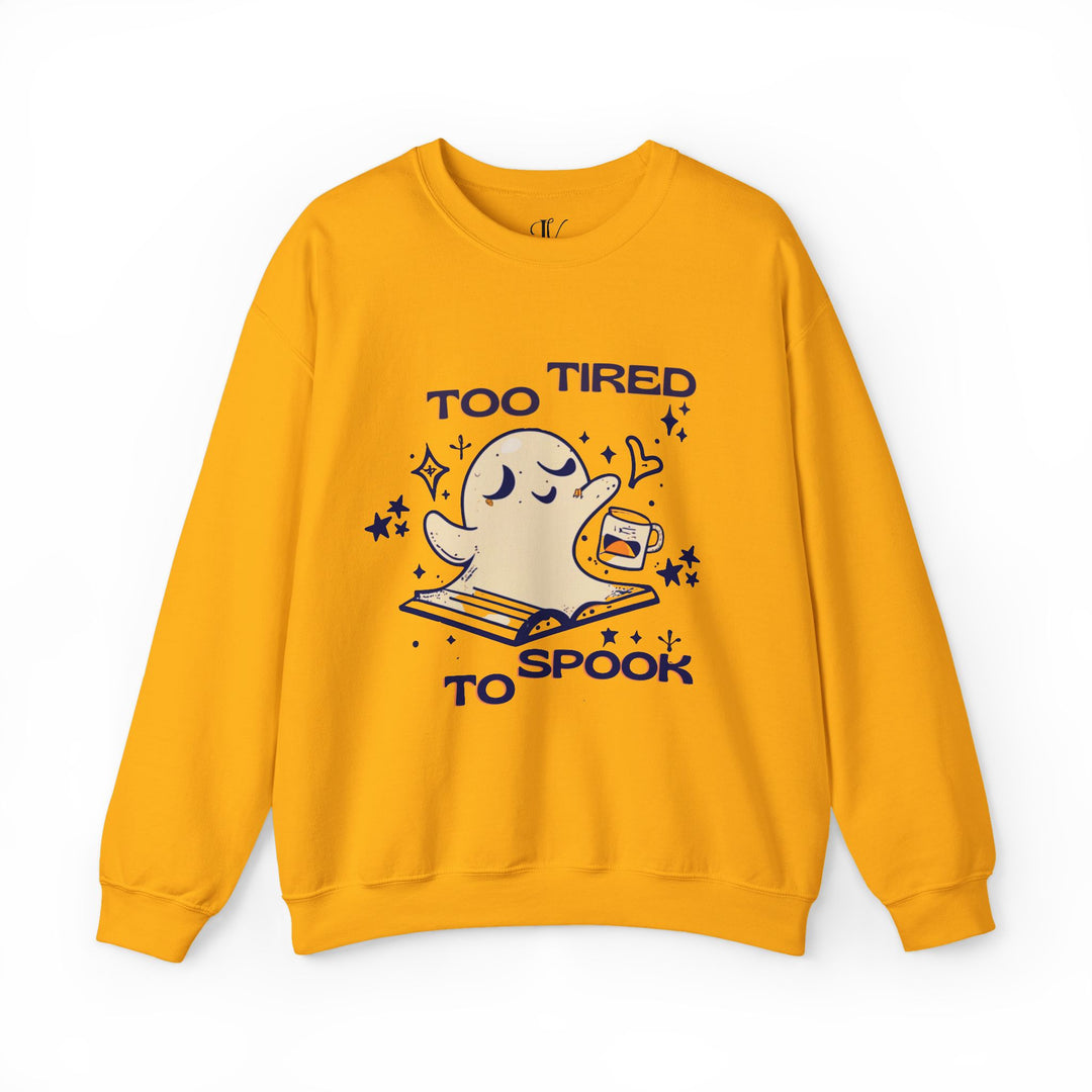 Hauntingly Bookish: Ghost Reader Sweatshirt Sweatshirt Printify S Gold