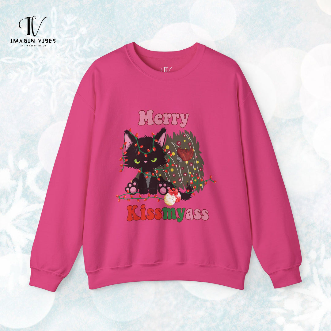 Merry Kiss: Funny Cat Sweatshirt