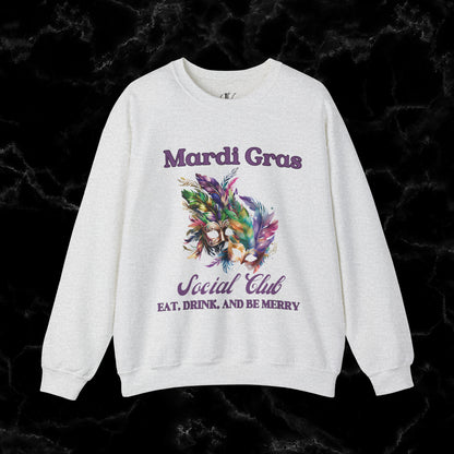 Mardi Gras Sweatshirt Women - NOLA Luxury Bachelorette Sweater, Unique Fat Tuesday Shirt, Louisiana Girls Trip Sweater, Mardi Gras Social Club Chic Sweatshirt S Ash 