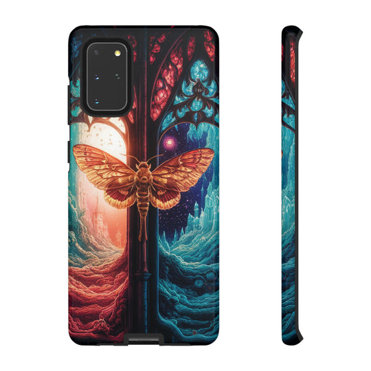 Phone Case with Moth and Stained-Glass Window Phone Case Printify