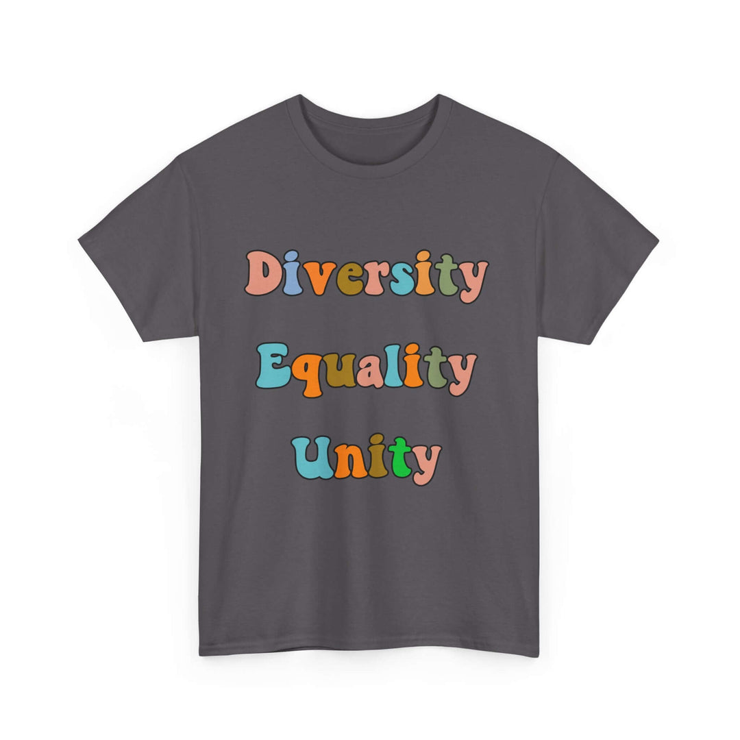 Diversity Equality Unity T-Shirt — Unity Day Anti-Bullying & Equal Rights Tee T-Shirt Printify Charcoal S