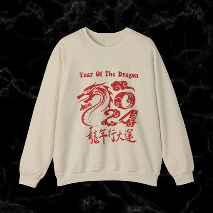 Year of the Dragon Sweatshirt - 2024 Chinese Zodiac Shirt for Lunar New Year Sweatshirt S Sand 