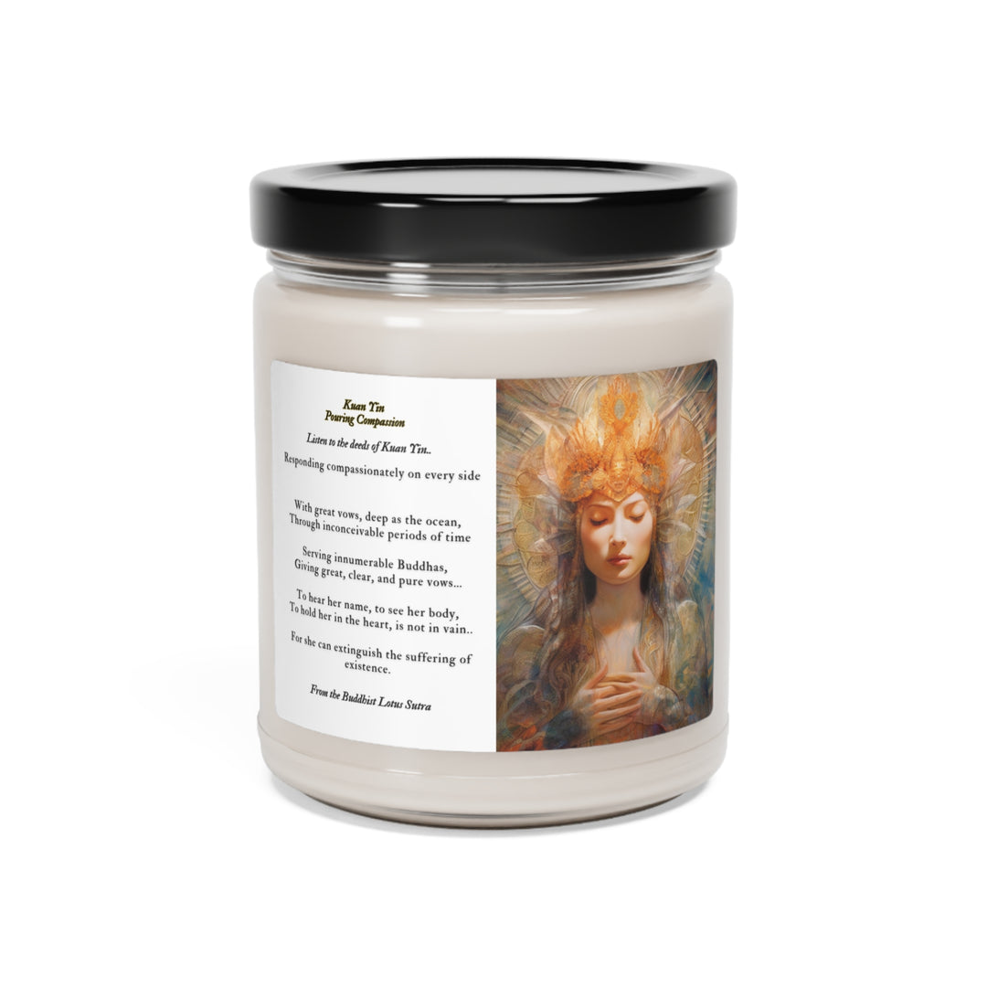 Guan Yin Scented Soy Candle | Spiritual Ritual - Mother of Compassion | Full Glass | 9oz Home Decor   