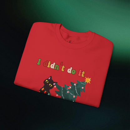 Cute Christmas Cat Sweatshirt, Meowy Christmas Cat Sweater, Christmas Gifts for Cat Lovers | Christmas Lights Shirt, Christmas Cats Shirt Sweatshirt   