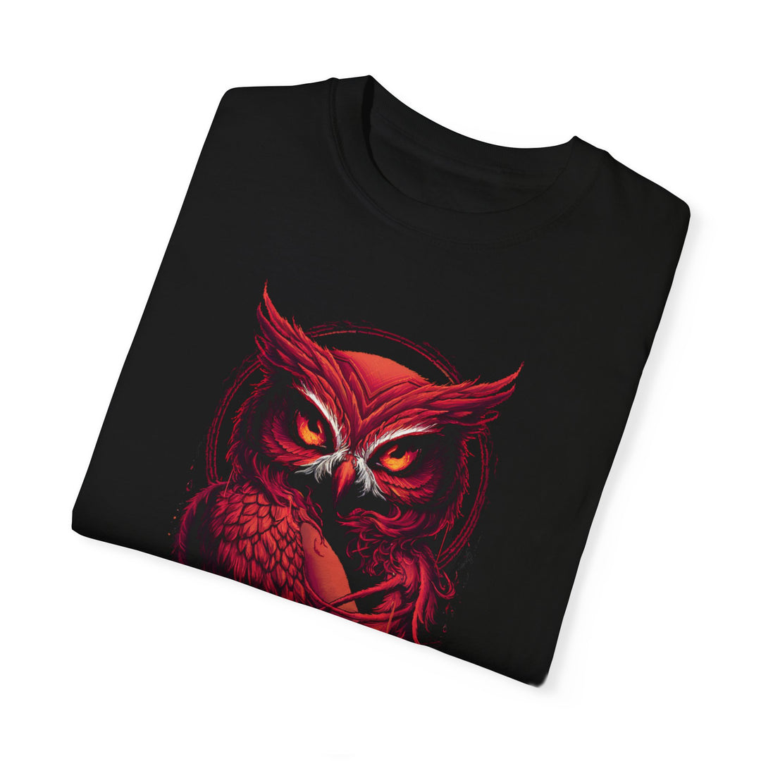 Red Owl Artistic T-shirt T-Shirt Printify