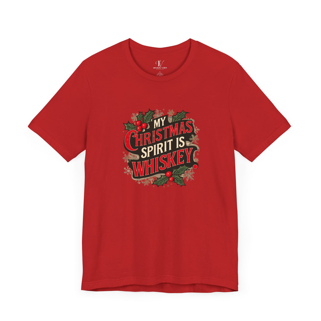 Christmas Spirit Whiskey Tee T-Shirt Printify Red XS