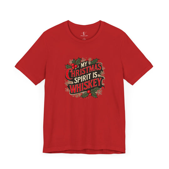 Christmas Spirit Whiskey Tee T-Shirt Printify Red XS