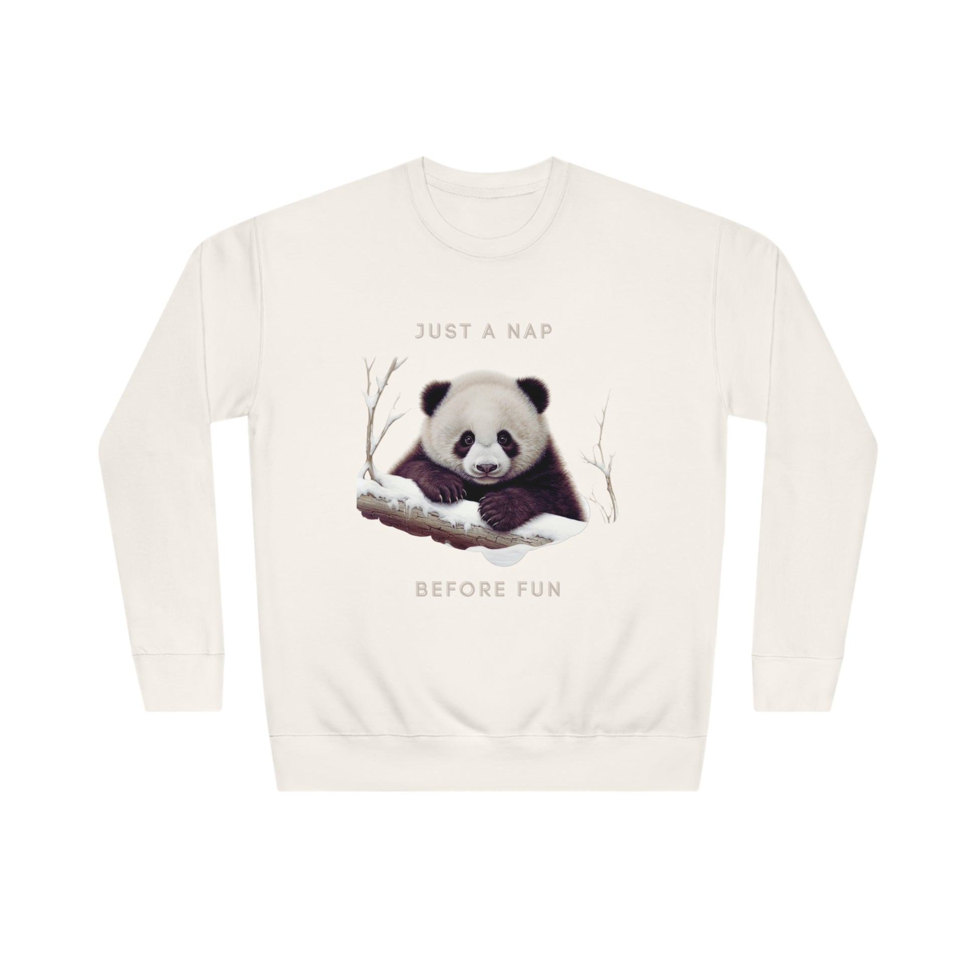 Lazy Panda Nap Before Fun Sweatshirt | Embrace Cozy Relaxation Sweatshirt Bone L 