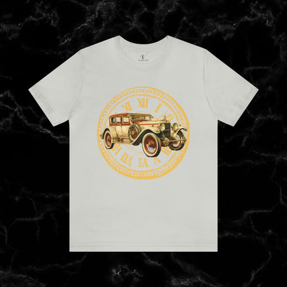Vintage Car Enthusiast T-Shirt with Classic Wheels and Timeless Appeal T-Shirt Silver S 