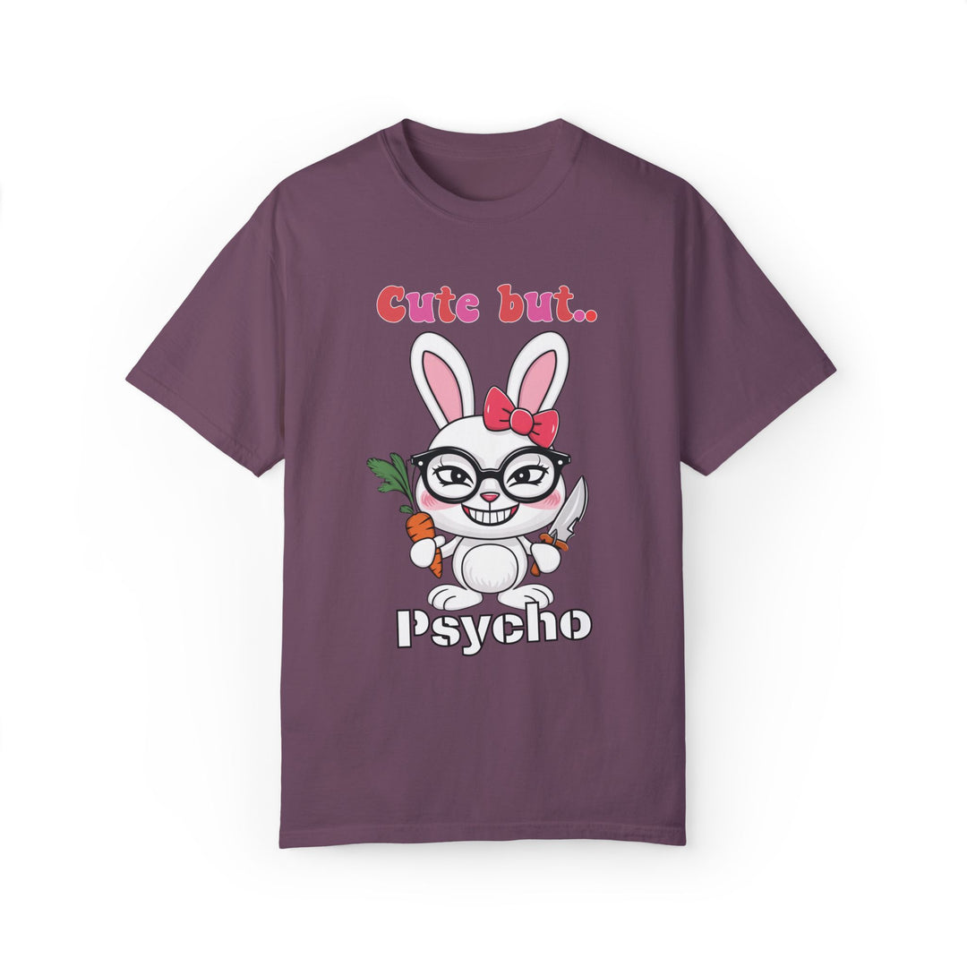 Bunny Cartoon Unisex T-shirt - Cute but Psycho T-Shirt Printify Berry S