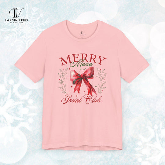 Merry Mama Social Club: Coquette Bow Christmas T-Shirt