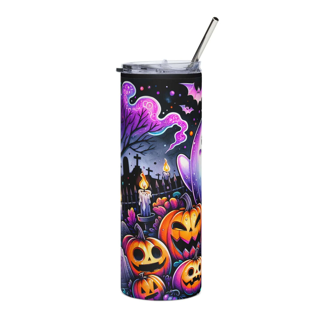 20oz Stainless Steel Tumbler — Halloween Ghosts, Jack‑o'Lanterns & Moon Glow Mug Printify