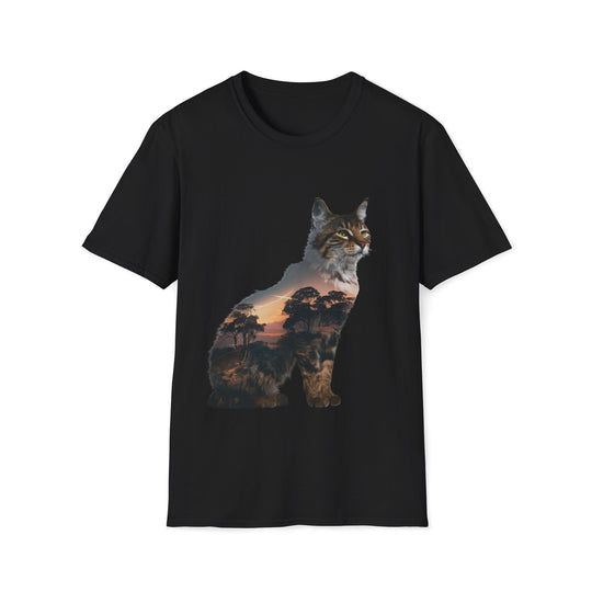 Bobcat Silhouette T-Shirt T-Shirt Printify Black S