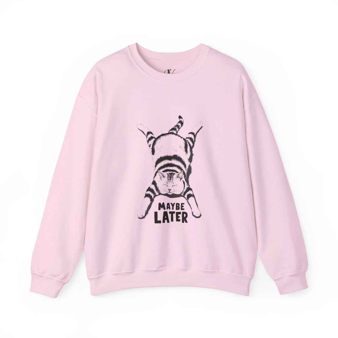 Cat Maybe Later Sweatshirt Sweatshirt Printify S Light Pink