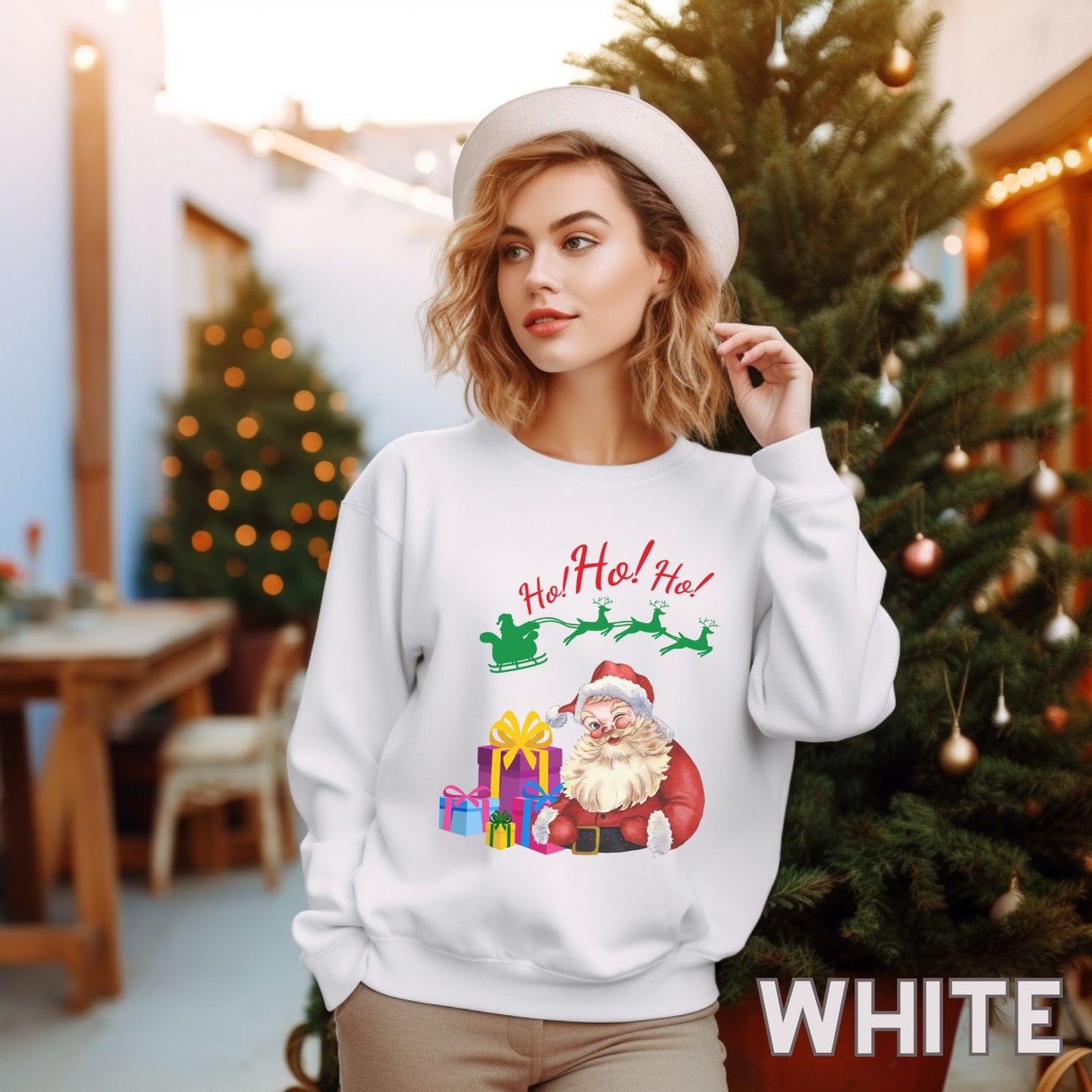 Retro Santa Sweatshirt - Vintage Christmas Fashion for Holiday Cheer Sweatshirt   
