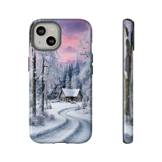 Phone Case - Winter Cabin Phone Case Printify iPhone 14 Glossy