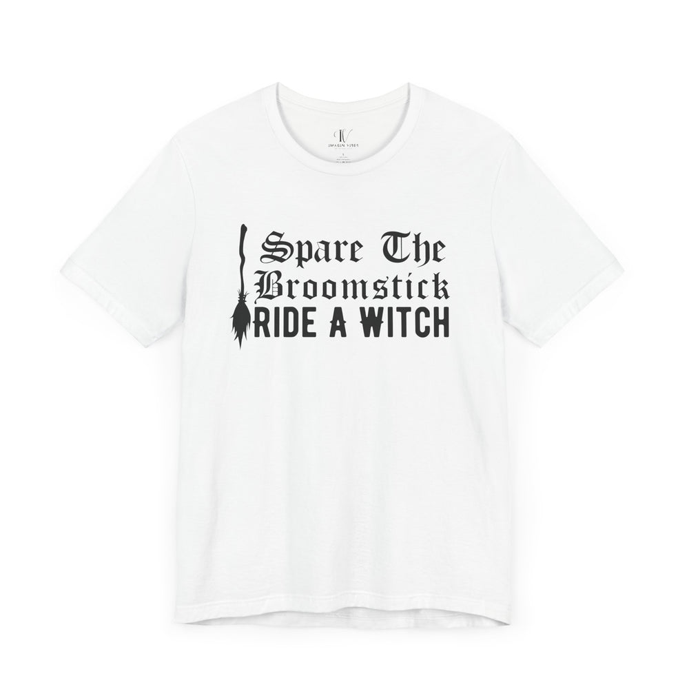 Halloween Tee - Funny Witch's Broomstick Design