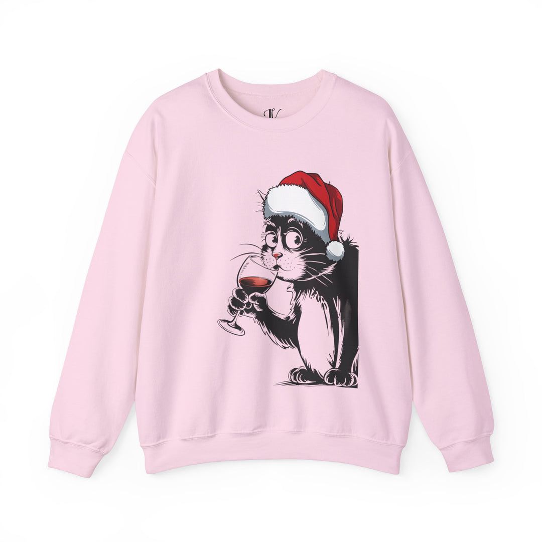 Christmas Wine-Loving Cat Sweatshirt