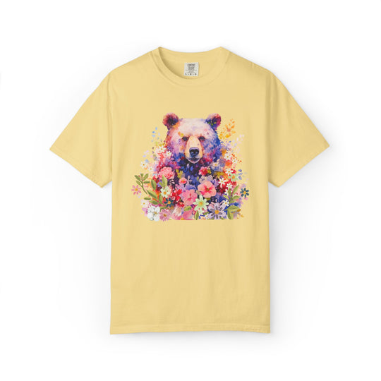 Nature-Inspired Bear Floral T-shirt T-Shirt Printify Butter S