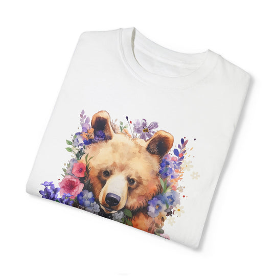 Bear Floral T-shirt T-Shirt Printify