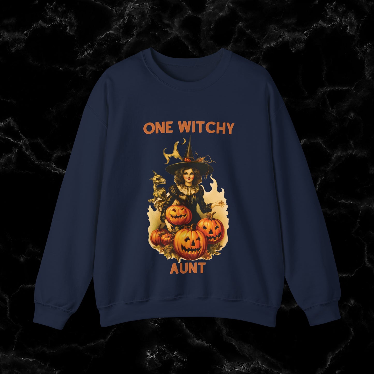 One Witchy Aunt Sweatshirt - Cool Aunt Shirt, Feral Aunt Sweatshirt, Perfect Gifts for Aunts, Auntie Sweatshirt Sweatshirt S Navy 