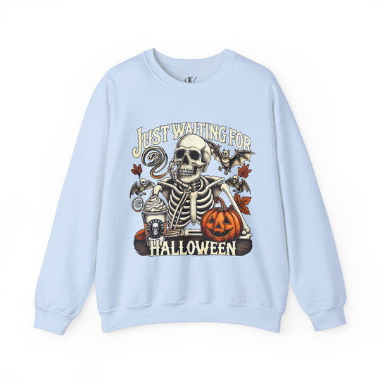 Skeleton Halloween Crewneck Sweatshirt - Just Waiting for Halloween