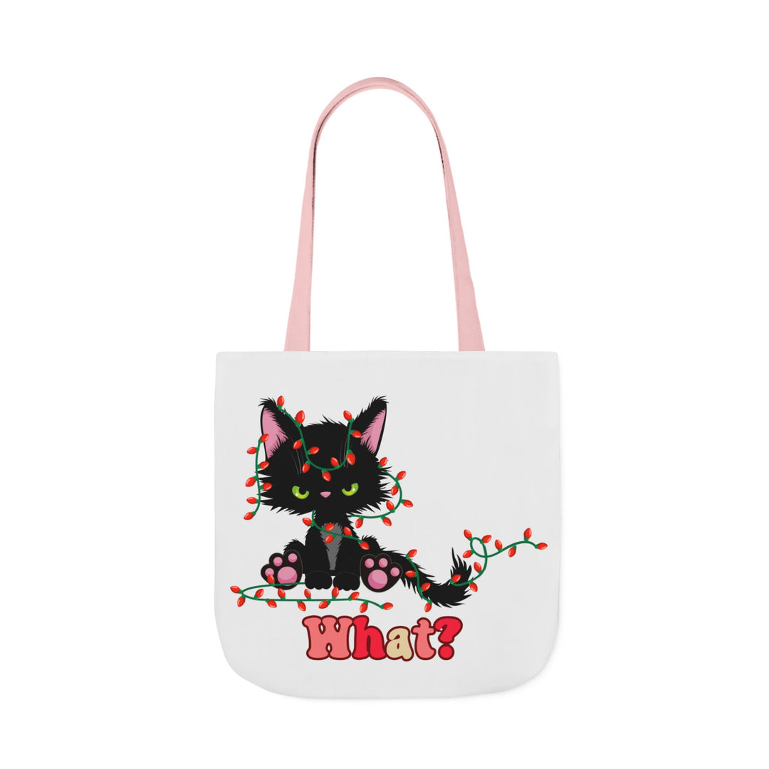 What Black Christmas Cat Tote Bag Accessories Printify 18" × 18'' Light Pink