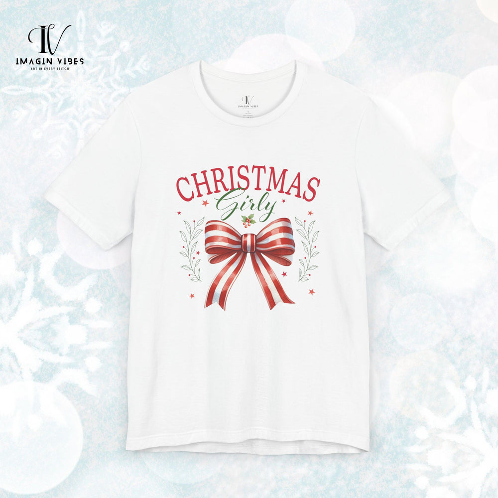 Coquette Bow: Girly Christmas T-Shirt