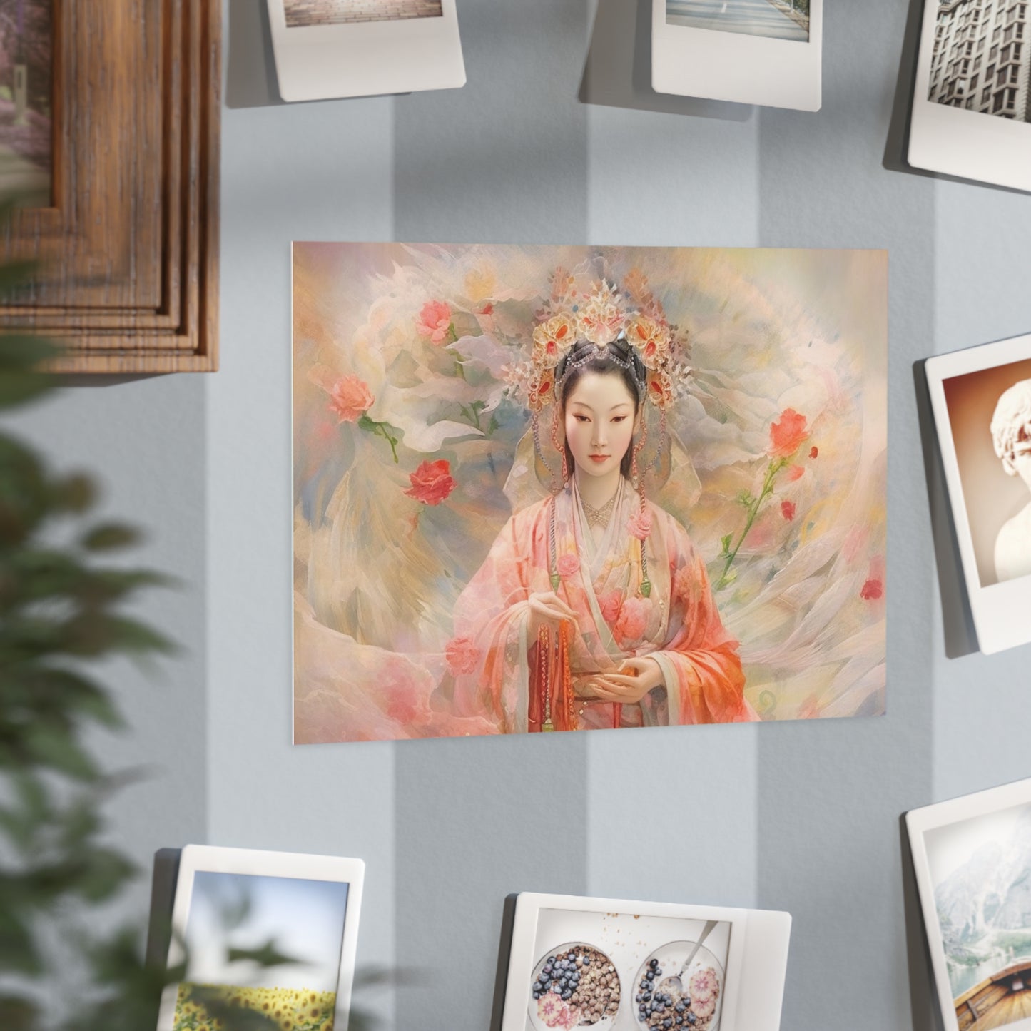 Quan Yin Poster - Goddess of Compassion, Spiritual Art Print, Guan Yin Wall Decor Paper products 7" x 5" (Horizontal) Glossy 