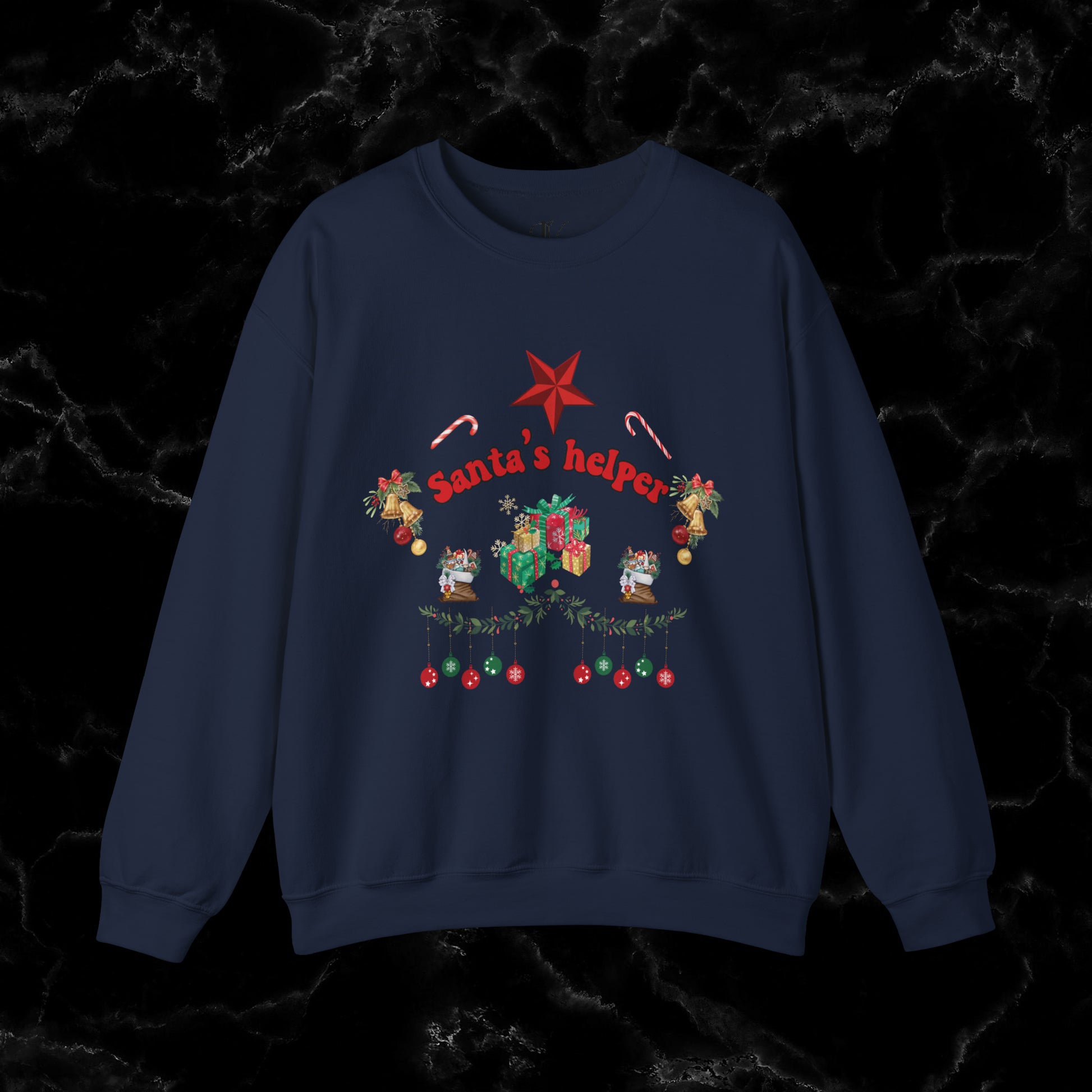 Santa Squad Shirt - Christmas Santa Helper Sweatshirt for Family Matching Christmas Sweatshirt S Navy 